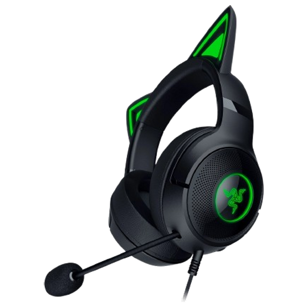  سماعة سلكية حول الاذن ريزر - Headset Kraken Kitty V2 - بطول 2 متر - اضاءة RGB - اسود 