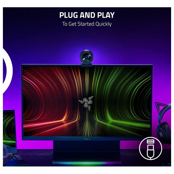 كاميرا بث رايزر Kiyo X USB - دقة 1080P/30FPS أو 720P/60FPS - تركيز تلقائي - إعدادات قابلة للتخصيص