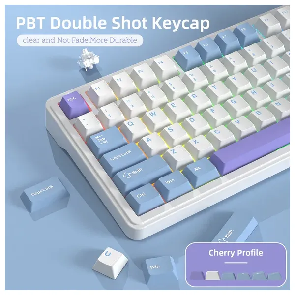 Attack Shark X85 Wireless Mechanical Gaming Keyboard - RGB Backlighting - 82 Keys - White