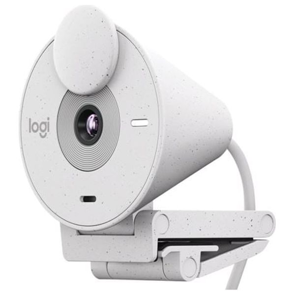  Logitech Webcam - 1080P Resolution - RightLight 2 Lighting Correction Technology - Noise-Canceling Microphone and Privacy Shutter - White 