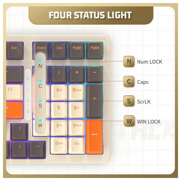 Attack Shark K98 Mechanical Keyboard - RGB Lighting - Professional Coiled Cable - Magnetic Cover