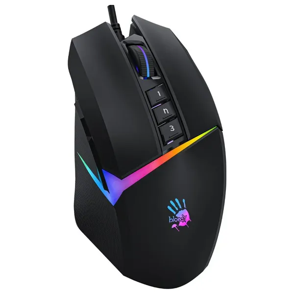  ماوس سلكي للألعاب بلودي W60 Max -  دقة 100-12000 DPI - سرعة تتبع 250 IPS - اسود 