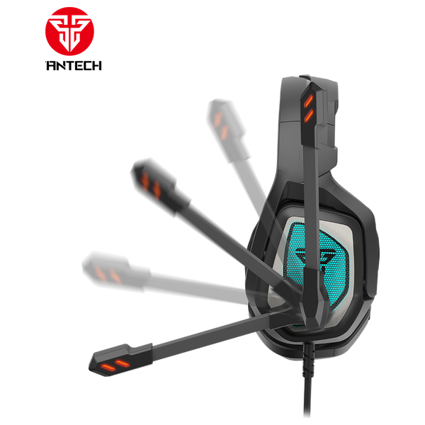 Fantech MH84 Wired Over-Ear Gaming Headset - 50mm Drivers - RGB Lighting - Noise-Canceling and Foldable Microphone - Black