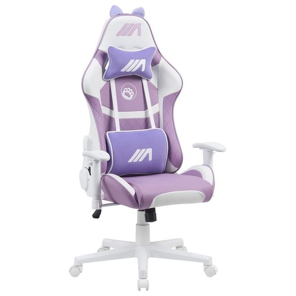  Ari Gaming AG-CHAIR-KT03 AG Kitty Gaming Chair - Luxurious and Comfortable Design - Reclines up to 180° -  Purple 