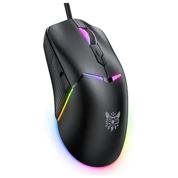  Onikuma CW929 Gaming Mouse - Wired - 1.6m - RGB Lighting - 7 Programmable Buttons - Black 