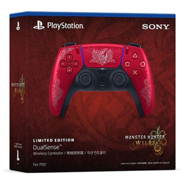 وحدة تحكم لاسلكية سوني DualSense إصدار مونستر هنتر وايلدز - لجهاز بلاي ستيشن 5 - احمر