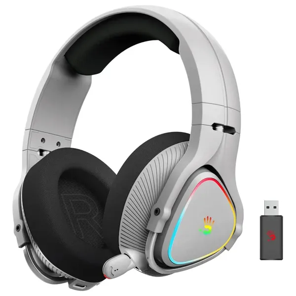 Bloody MR710 Wireless Over-Ear Gaming Headset - 7.1 Surround Sound - 3-Way Connectivity - 50mm Drivers - Up to 65 Hours of Battery Life - RGB Lighting