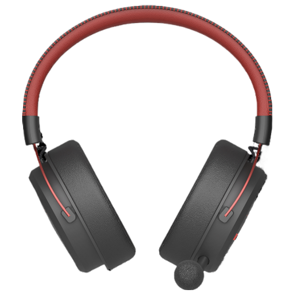 سماعة ألعاب لاسلكية حول الاذن بلودي MR590 - ثلاثية الوضع - صوت محيطي 7.1 - محركات 50mm - ميكروفون مزدوج ENC - أحمر