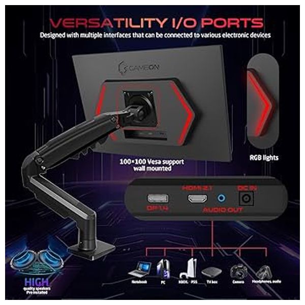 Game On Midnight Pro X Gaming Monitor - 24.5-inch fast IPS - Full HD resolution - Black