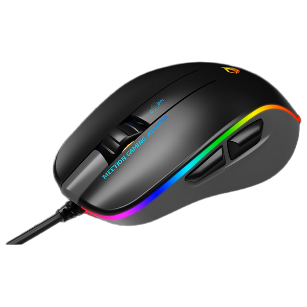 ماوس ألعاب ميشن GM23 - سلكي - DPI 12800 - إضاءة ار جي بي - أسود
