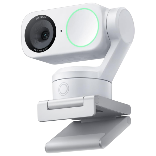 كاميرا ويب إنستا 360 لينك 2  - دقة 4K مع AI - تتبع آلي - تركيز تلقائي (PDAF) - ميكروفونات إلغاء ضوضاء (AI) - أبيض