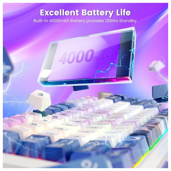Redragon K708AK Pro - Wireless Keyboard - 4000 mAh - RGB - Multi Color