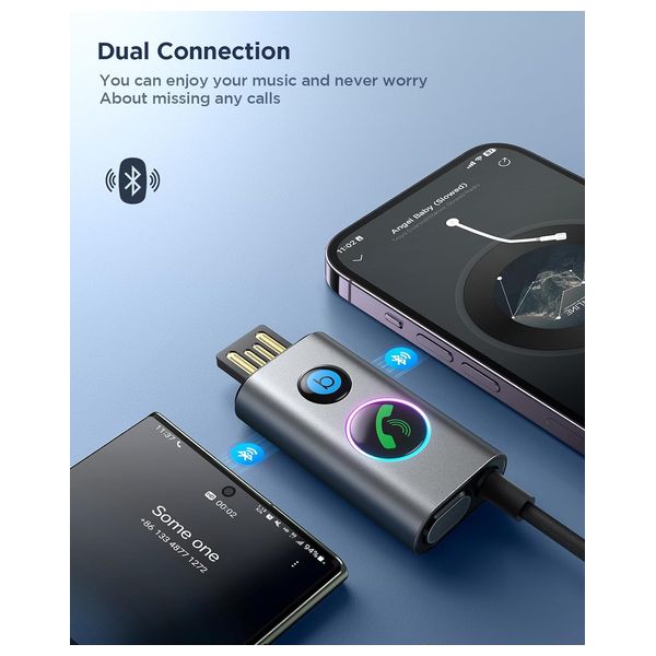 جهازجيروم  استقبال صوتي لاسلكي JR-CB7 - بلوتوث 5.3 - اسود