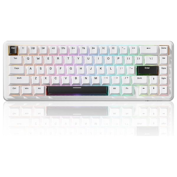 Attack Shark X65 Mechanical Gaming Keyboard - Wired - 67 Keys - RGB Backlighting - White