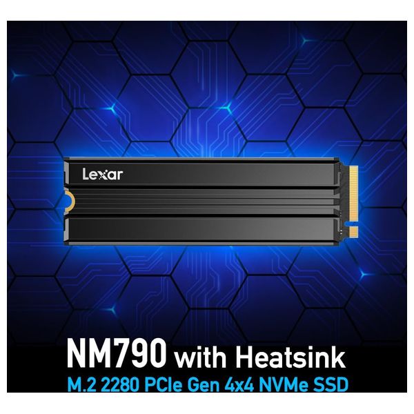 هارد Lexar NM790 مع مشتت حراري - سعة 1TB - واجهة PCIe Gen 4x4 - سرعة قراءة 7400MB/s - متوافق مع PS5
