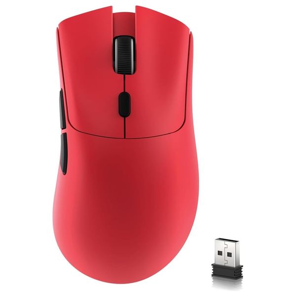 Attack Shark R1 Gaming Mouse - Wireless - 800-18000 DPI - IPS 400 - HUYU Key - Red