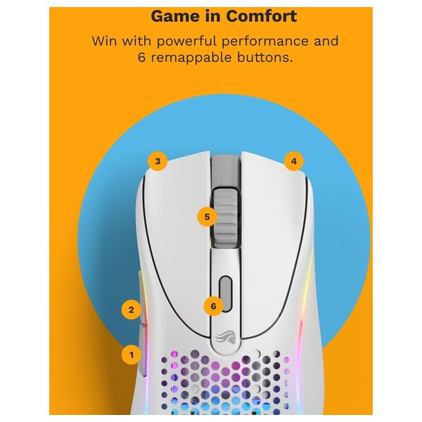 Glorious D2 Gaming Mouse - Wireless - White