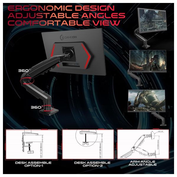 Game On Midnight Pro X Gaming Monitor - 24.5-inch fast IPS - Full HD resolution - Black