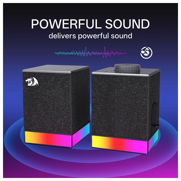 مكبرات صوت ألعاب ريدراجون جليف GS517 - ستيريو 10W - بلوتوث و يو اس بي - أسود 