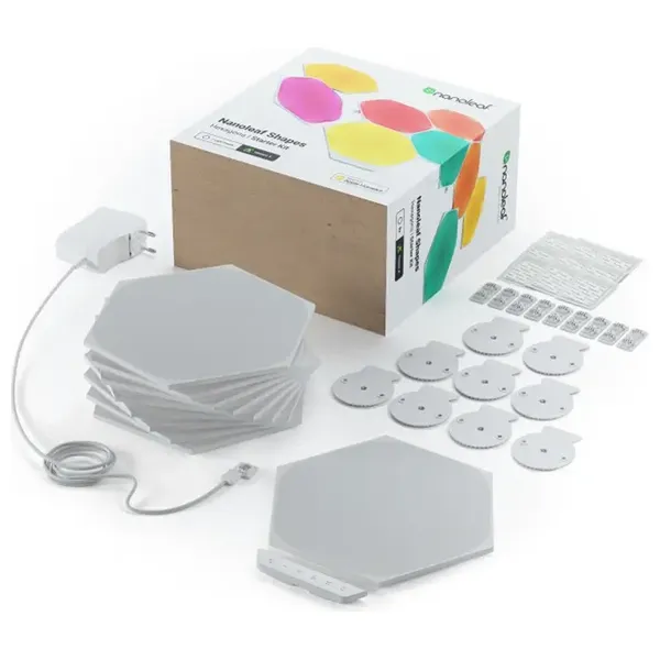 إضاءة حائط نانوليف Shapes Hexagons - ذكيّة قابلة للتخصيص - إضاءة ار جي بي تفاعلية باللمس