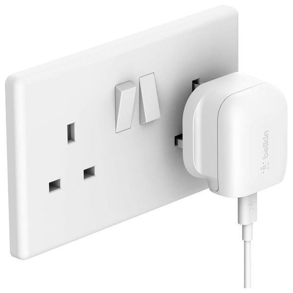  شاحن جداري بلكن - 20 واط - يو اس بي سي - أبيض 