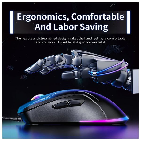  ماوس ألعاب اونيكوما CW917 - سلكي - 6 أزرار قابلة للبرمجة - اسود 