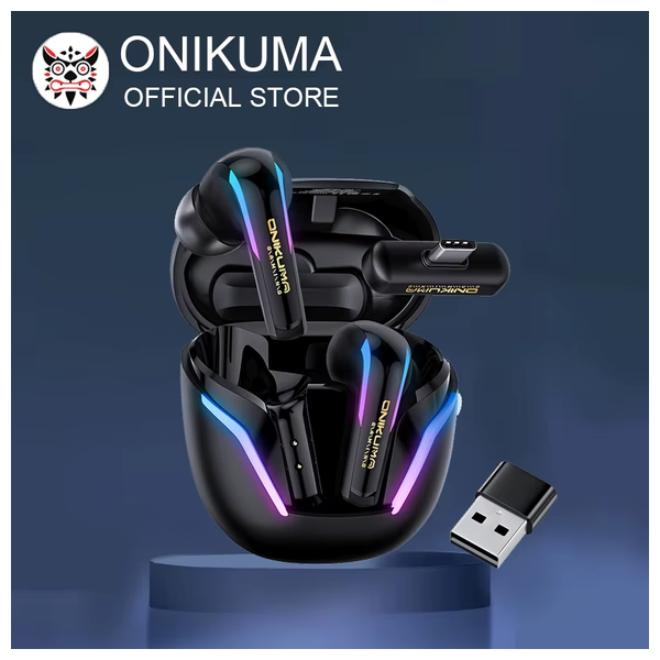  سماعة بلوتوث داخل الاذن ONIKUMA T27 - بلوتوث 5.3 - وضع ثنائي - مقاومة الماء IPX4 - شاشة LED رقمية 