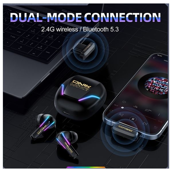  سماعة بلوتوث داخل الاذن ONIKUMA T27 - بلوتوث 5.3 - وضع ثنائي - مقاومة الماء IPX4 - شاشة LED رقمية 