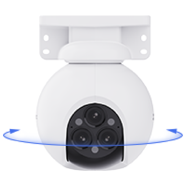  كاميرا مراقبة EZVIZ H80f Multi - ثلاثية العدسات - دقة 2K - تقريب 12x بدون ضبابية - ذكاء اصطناعي لكشف الأشخاص والمركبات - تدعم الواي فاي - ابيض 
