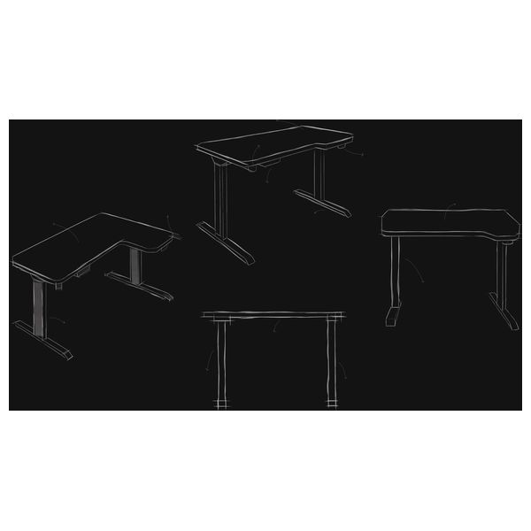  Ari Gaming ari-table-QL03 Quantum Gaming Table - 140 cm - Adjustable L-Shaped Left - Black 