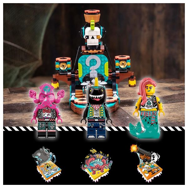 سفينة قراصنة البانك من ليغو فيديو 43114 - تتضمن 3 شخصيات مصغرة فريدة لفرقة قراصنة البانك - متعة موسيقية إبداعية