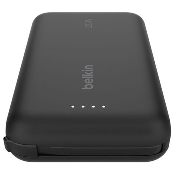  Belkin B01 Power Bank - Built-in USB-C Cable - 20W - 10,000mAh - Black 