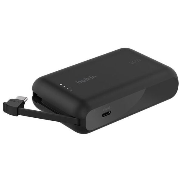  Belkin B01 Power Bank - Built-in USB-C Cable - 20W - 10,000mAh - Black 
