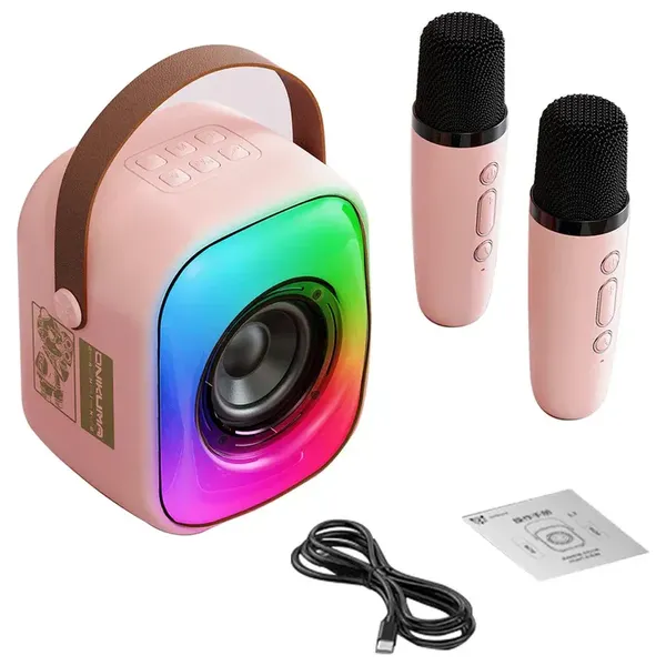 سماعة لاسلكية محمولة ONIKUMA L7 - إضاءة ار جي بي ديناميكية - ميكروفون مدمج  - بلوتوث 5.3 - وردي