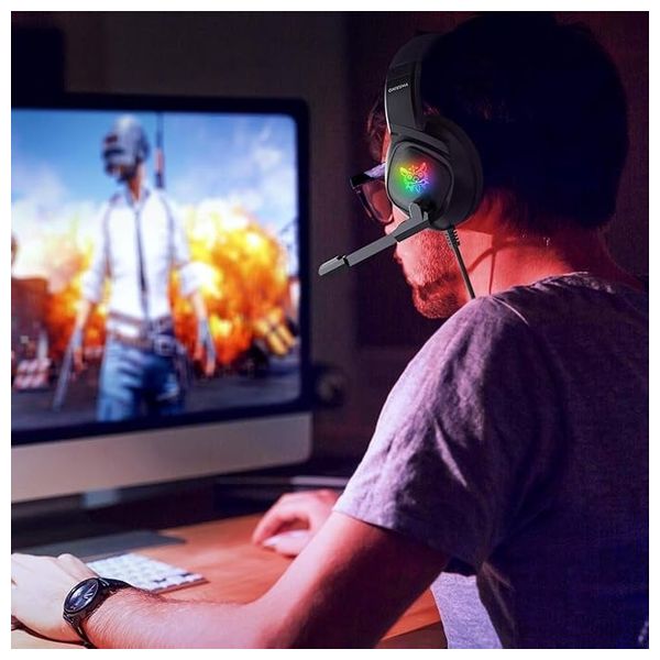 ONIKUMA K19 - Wired Headphone Over Ear - 2.2m - RGB - Black