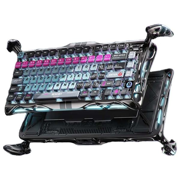 GravaStar Mercury V75 Pro - Cyberpunk mechanical gaming keyboard - Fully customizable per-key actuation points - Dual-zone RGB lighting - Black