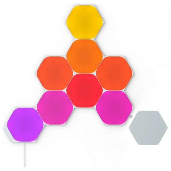 إضاءة حائط نانوليف Shapes Hexagons - ذكيّة قابلة للتخصيص - إضاءة ار جي بي تفاعلية باللمس