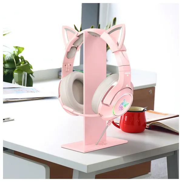  حامل سماعات رأس أونيكوما ST-1 - تصميم مضاد للانزلاق - قاعدة ABS ثابتة - وردي 