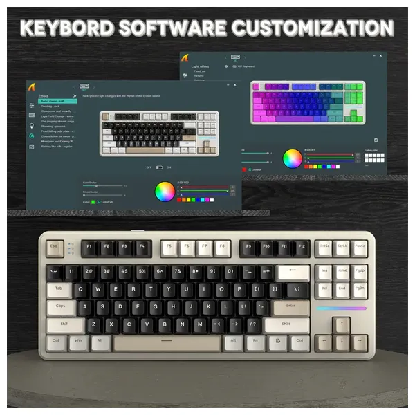  Attack Shark X87 Wireless Mechanical Keyboard - 87 Keys - Gasket Mount Housing - White 