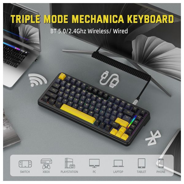 Attack Shark M86 Mechanical Keyboard - Wireless - RGB Lighting - Black