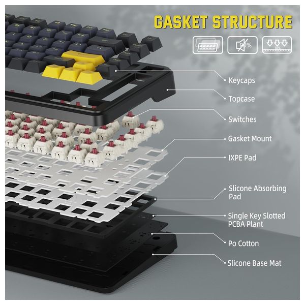 Attack Shark M86 Mechanical Keyboard - Wireless - RGB Lighting - Black