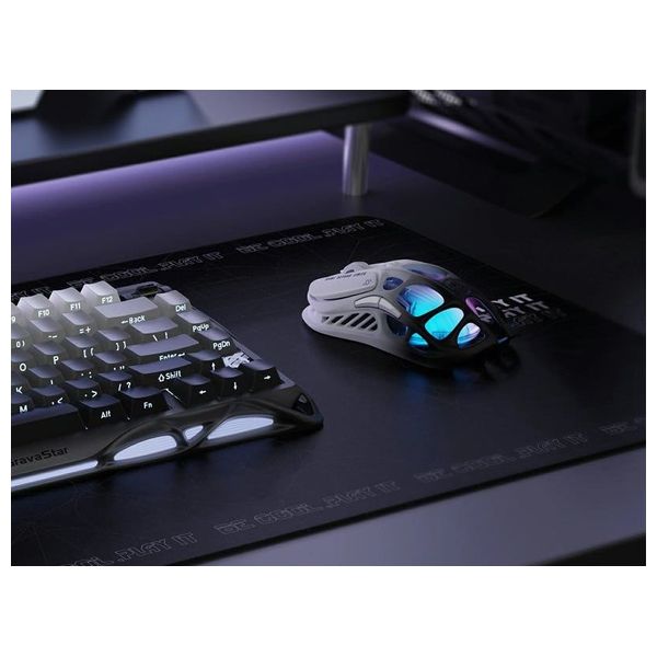 Gravastar M1 Pro Gaming Mouse - Wireless - RGB - 5 Programmable Buttons - White