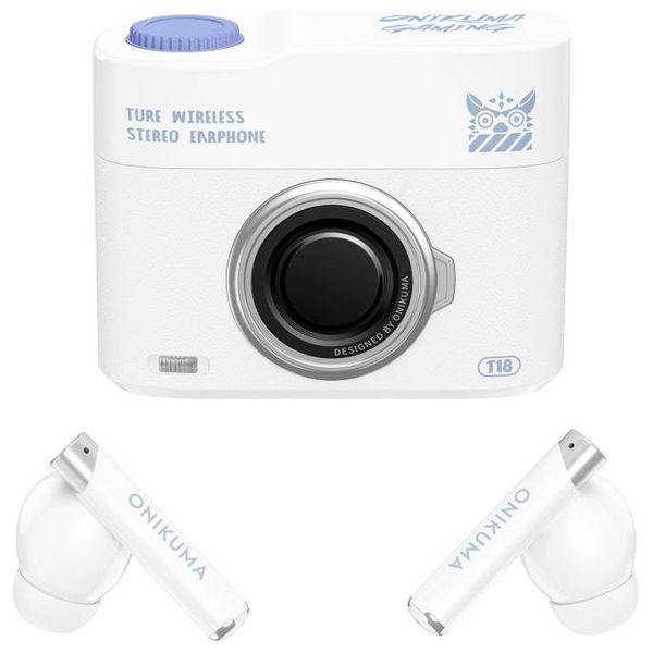  سماعات أذن لاسلكية للألعاب أونيكوما T18 - صوت نقي وغامر، صوت متوازن مع عزل جيد للضوضاء - أبيض 