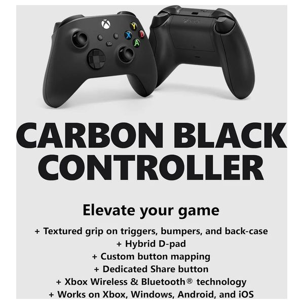  Microsoft - XBOX Wireless Controller - For Xbox Series X|S & Xbox One - Carbon Black 