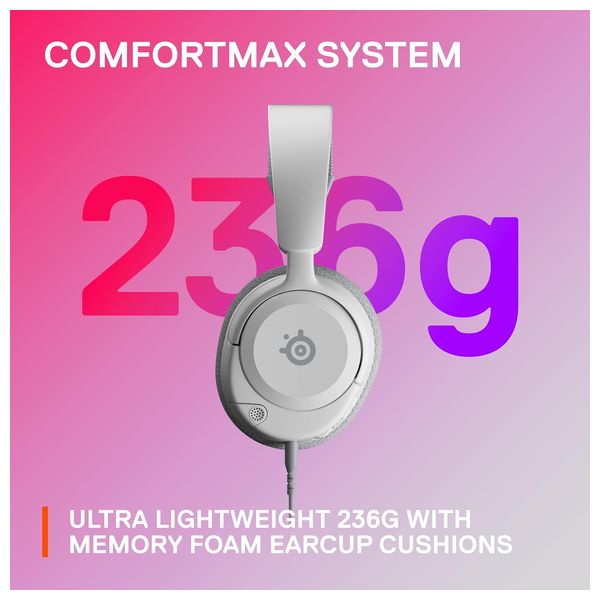  سماعة سلكية حول الأذن ستيل سيريس - Arctis Nova 1 - تقليل الضوضاء - ابيض 