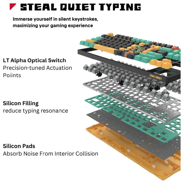  Bloody AT87 - Wired Keyboard - RGB - Yellow 