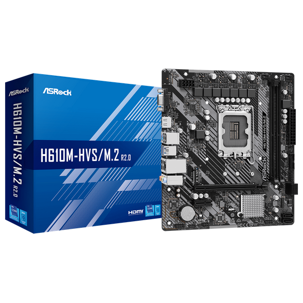  لوحة أم آس روك - H610M-HVS/M.2 R2.0 - دعم معالجات إنتل الجيل 12/13/14 - DDR4 - مدمج HDMI وD-Sub 
