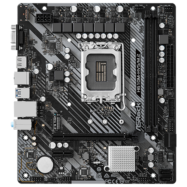  لوحة أم آس روك - H610M-HVS/M.2 R2.0 - دعم معالجات إنتل الجيل 12/13/14 - DDR4 - مدمج HDMI وD-Sub 