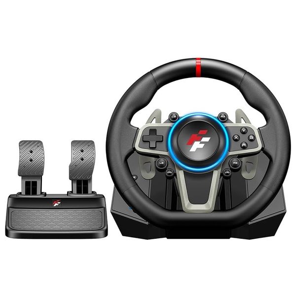  Flash Fire F119 Buddh Mini - Racing Wheel Set Gaming Racing Wheel Steering Wheel With Pedal for PC, PS3, PS4, Xbox One, Xbox Series X/S, Nintendo Switch - Black 