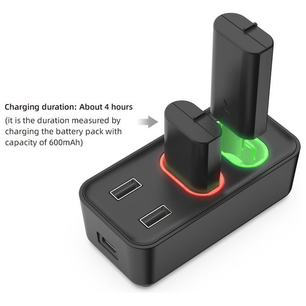 قاعدة شحن مزدوجة لأجهزة تحكم Xbox Series/One - بطاريتين 800mAh - مؤشرات LED - شحن USB-C 